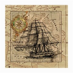 Ship Map Navigation Vintage Medium Glasses Cloth