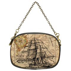 Ship Map Navigation Vintage Chain Purse (One Side)