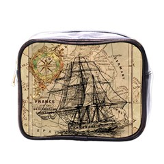 Ship Map Navigation Vintage Mini Toiletries Bag (One Side)