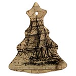 Ship Map Navigation Vintage Christmas Tree Ornament (Two Sides) Front