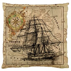 Ship Map Navigation Vintage Large Cushion Case (two Sides)