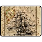 Ship Map Navigation Vintage Double Sided Fleece Blanket (Large)  80 x60  Blanket Front