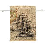 Ship Map Navigation Vintage  Lightweight Drawstring Pouch (XL) Back