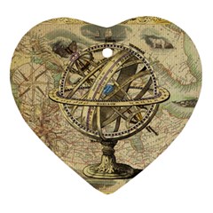 Map Compass Nautical Vintage Ornament (heart) by Sapixe