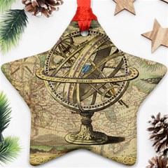 Map Compass Nautical Vintage Ornament (star)