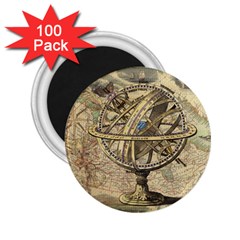 Map Compass Nautical Vintage 2 25  Magnets (100 Pack)  by Sapixe