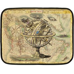 Map Compass Nautical Vintage Double Sided Fleece Blanket (mini)  by Sapixe