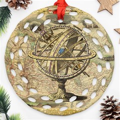 Map Compass Nautical Vintage Ornament (round Filigree)