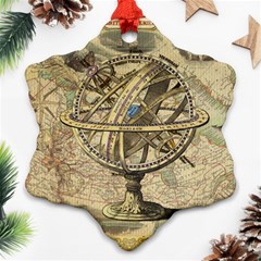 Map Compass Nautical Vintage Ornament (snowflake)