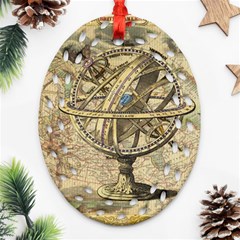 Map Compass Nautical Vintage Ornament (oval Filigree)