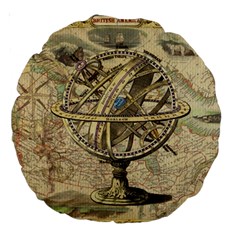 Map Compass Nautical Vintage Large 18  Premium Round Cushions by Sapixe