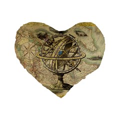 Map Compass Nautical Vintage Standard 16  Premium Heart Shape Cushions by Sapixe