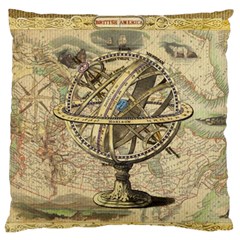 Map Compass Nautical Vintage Standard Flano Cushion Case (two Sides) by Sapixe