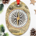 Map Vintage Nautical Collage Ornament (Oval) Front