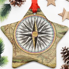 Map Vintage Nautical Collage Ornament (star)