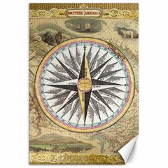 Map Vintage Nautical Collage Canvas 20  X 30  by Sapixe