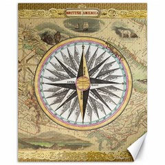 Map Vintage Nautical Collage Canvas 11  X 14  by Sapixe