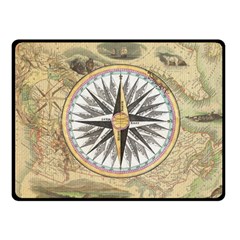 Map Vintage Nautical Collage Fleece Blanket (small) by Sapixe