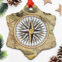 Map Vintage Nautical Collage Ornament (snowflake)