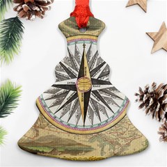 Map Vintage Nautical Collage Ornament (christmas Tree) 