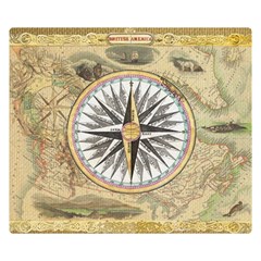 Map Vintage Nautical Collage Double Sided Flano Blanket (small)  by Sapixe