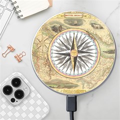 Map Vintage Nautical Collage Wireless Charger by Sapixe