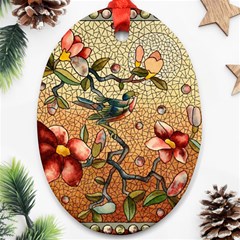 Flower Cubism Mosaic Vintage Ornament (oval)