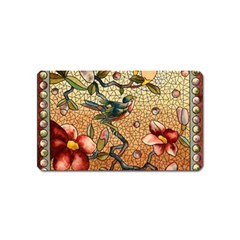 Flower Cubism Mosaic Vintage Magnet (name Card) by Sapixe