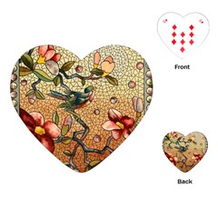 Flower Cubism Mosaic Vintage Playing Cards Single Design (heart)