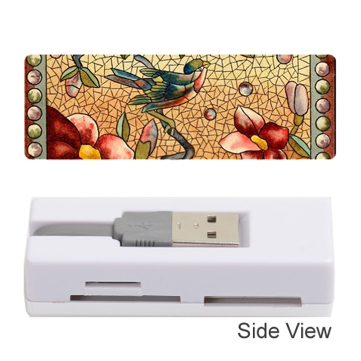 Flower Cubism Mosaic Vintage Memory Card Reader (Stick)