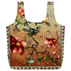 Flower Cubism Mosaic Vintage Full Print Recycle Bag (xxl) by Sapixe