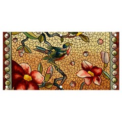 Flower Cubism Mosaic Vintage Banner And Sign 4  X 2  by Sapixe