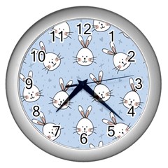 Rabbits Wall Clock (silver) by nateshop