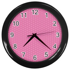 Seamless-pink Wall Clock (black) by nateshop