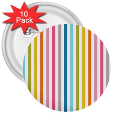 Stripes 3  Buttons (10 Pack) 