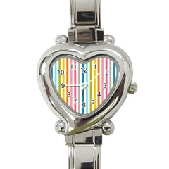 Stripes Heart Italian Charm Watch by nateshop