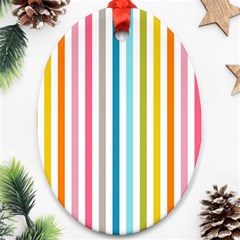 Stripes Oval Ornament (two Sides) by nateshop