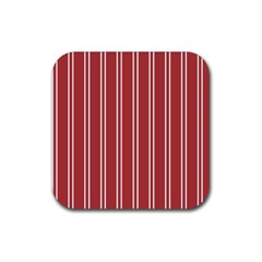 Stripes-red Rubber Coaster (square) by nateshop