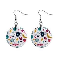 Wallpaper-love-eye Mini Button Earrings by nateshop