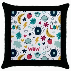 Wallpaper-love-eye Throw Pillow Case (black) by nateshop