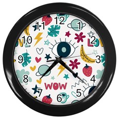 Wallpaper-love-eye Wall Clock (black) by nateshop