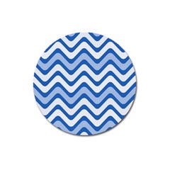 Waves-blue White Magnet 3  (round) by nateshop