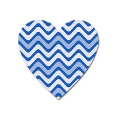 Waves-blue White Heart Magnet by nateshop