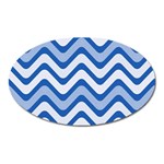 Waves-blue White Oval Magnet Front