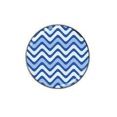 Waves-blue White Hat Clip Ball Marker (4 Pack) by nateshop