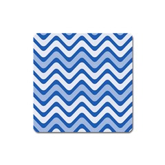 Waves-blue White Square Magnet by nateshop