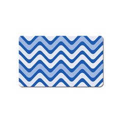 Waves-blue White Magnet (name Card) by nateshop