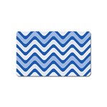 Waves-blue White Magnet (Name Card) Front