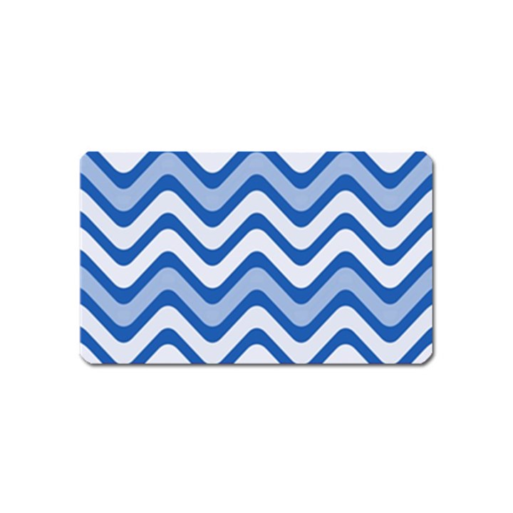 Waves-blue White Magnet (Name Card)