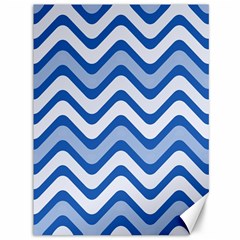 Waves-blue White Canvas 36  X 48  by nateshop